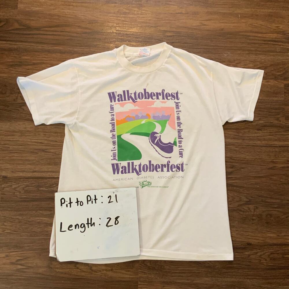 Vintage 1992 Walktoberfest T Shirt XL ADA Double Sided USA Made